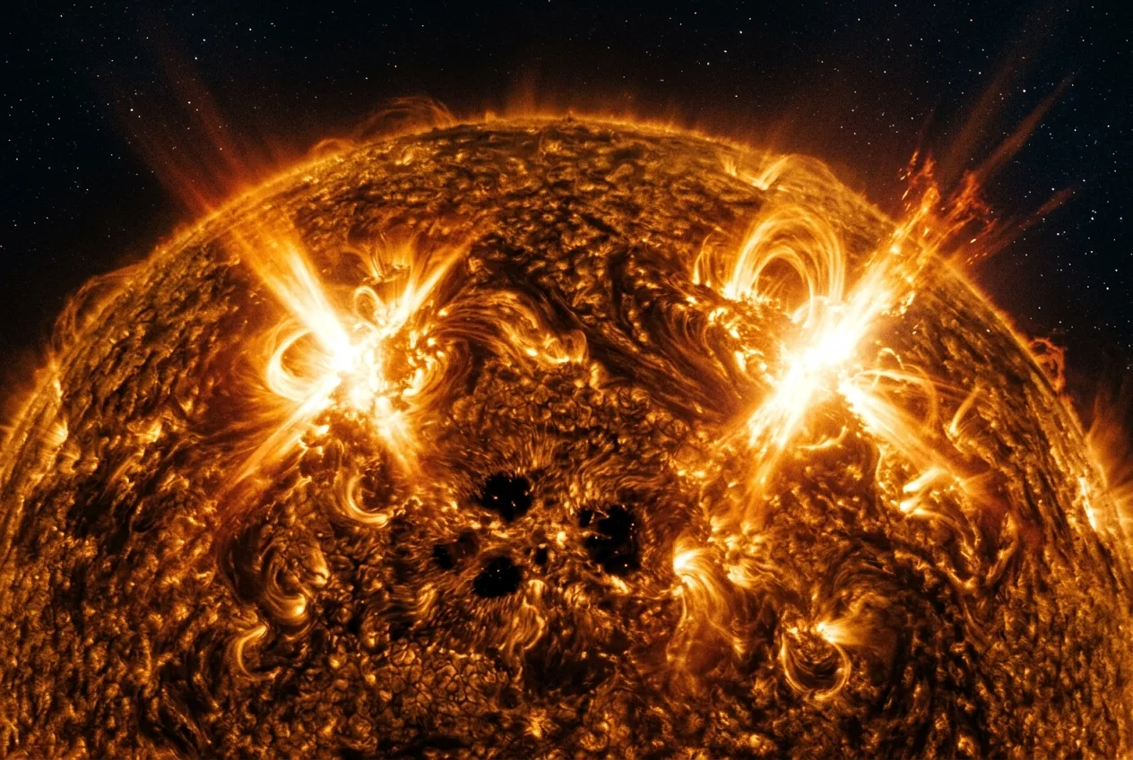 Double X-Class Solar Flares Paralyse Global Shortwave Radio