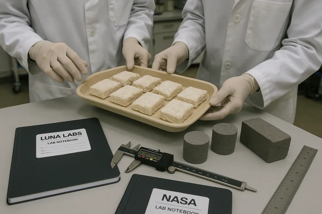 Fungi Bricks for Moon and Mars