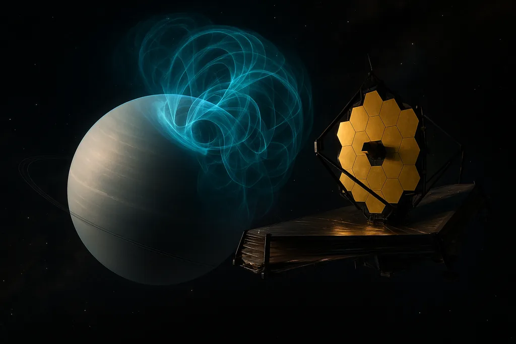 visual of JWST 3D Map Revealing Uranus’s Magnetic Auroras