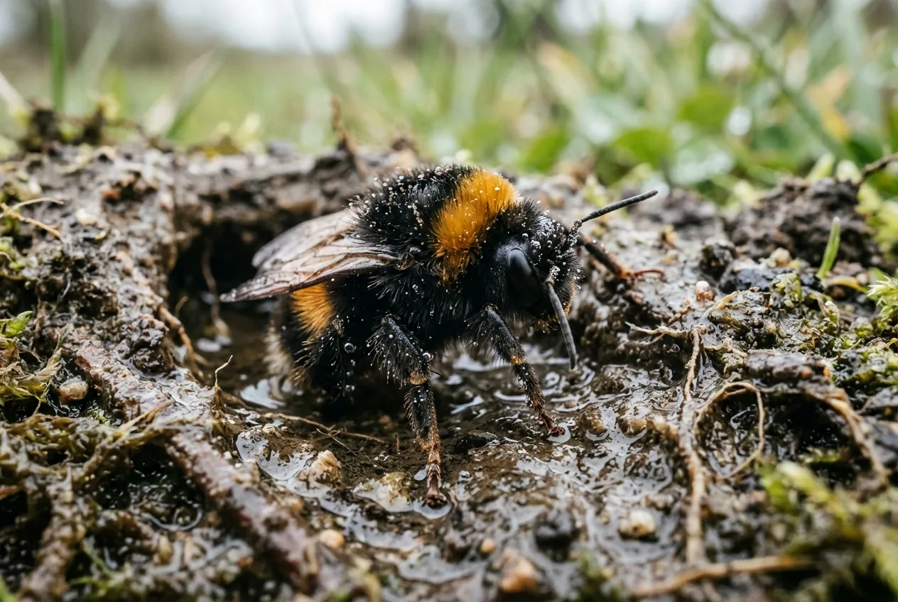 Proceedings B study: queen bumblebees survive flooded winters by breathing underwater