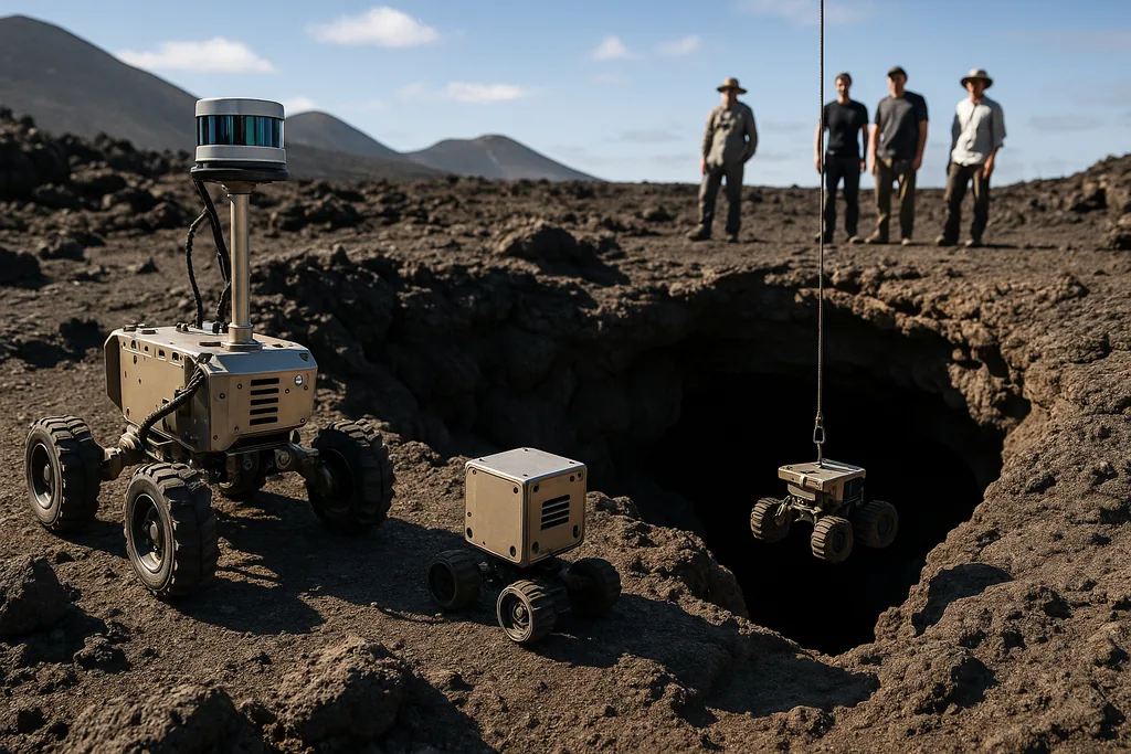 Robots Descend Into Lava Tubes for Moon Bases